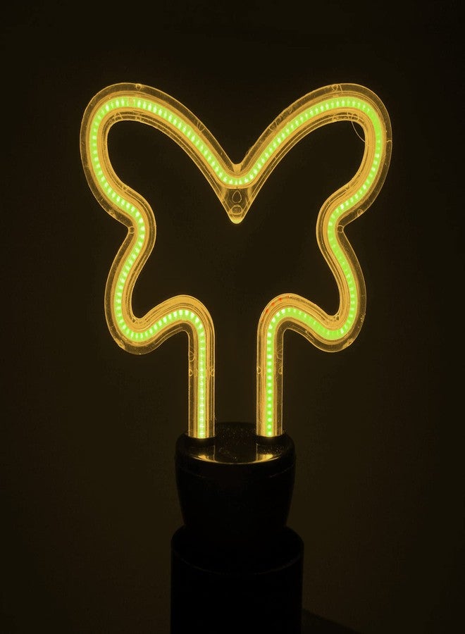 Lexton Neon Led Bulb with Holder |Butterfly Neon Bulb| Warm White | E27 | 4W | For Indoor Decorations, Birthdays, Room, Anniversary, Halls and Restaurants - Image 1